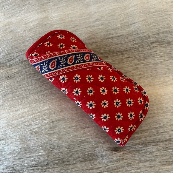 Vintage VERA BRADLEY Americana Red 2003 Double Sided Glasses Case Blue Paisley - Picture 1 of 12